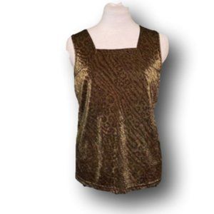 Avenue | Gold and black metallic animal print tank (14/16)